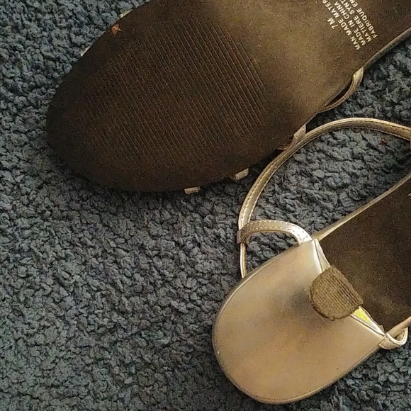 3/$50 Silver Strappy Kitten Heels - Picture 3 of 5